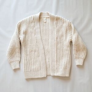H&M Cream Chunky Knit Open-front Cozy Cardigan/Sweater - Size XS